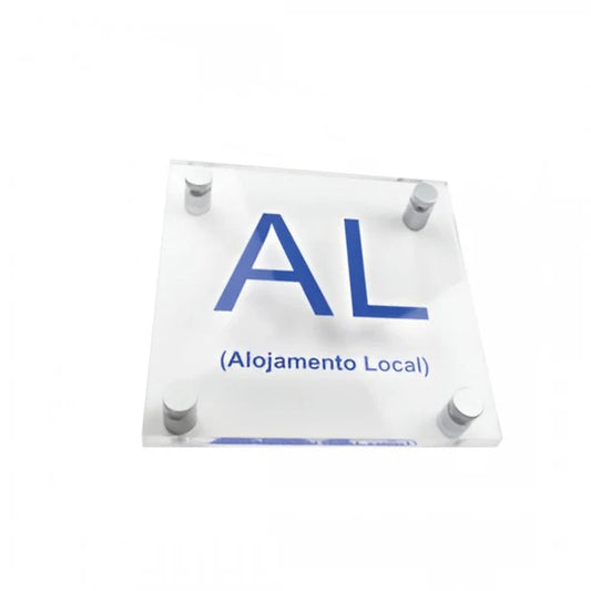Placa Alojamento Local em Acrílico deitada