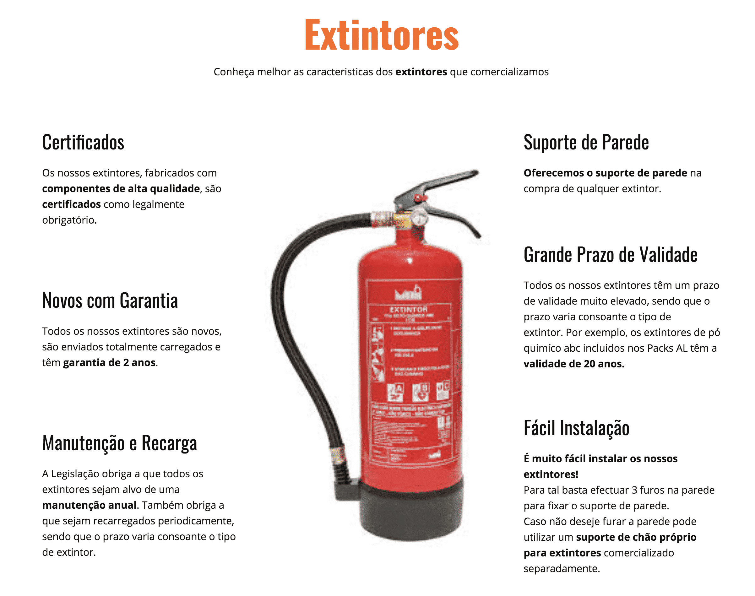 Extintores Caracteristicas